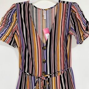 NWT Dress Up or Down Striped Jumpsuit